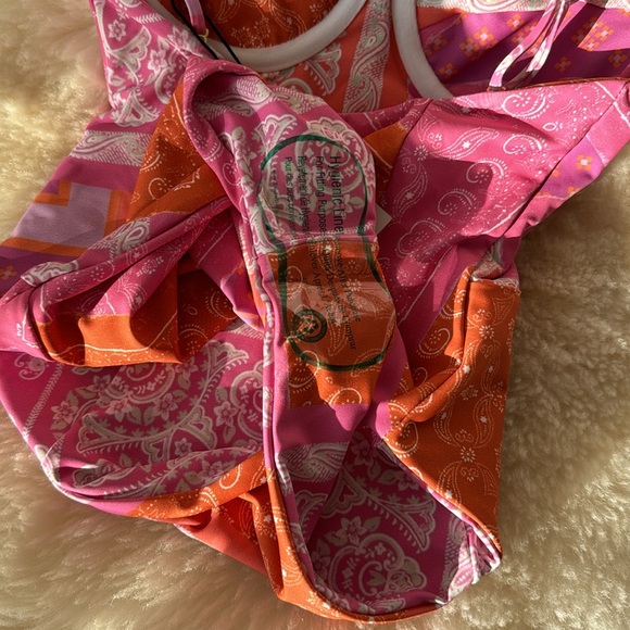 Skatie Montana pink orange bandana print Rachel corset underwire one piece - Picture 8 of 9